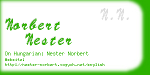 norbert nester business card
